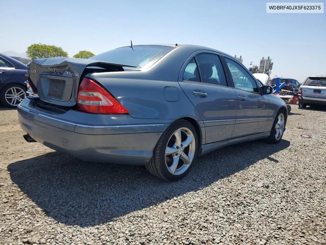 2005 Mercedes-Benz C 230K Sport Sedan VIN: WDBRF40JX5F623375 Lot: 56363905