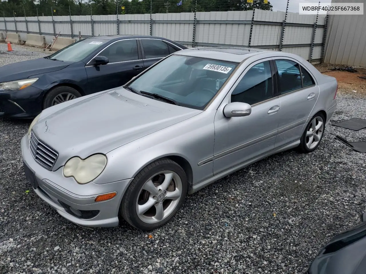 2005 Mercedes-Benz C 230K Sport Sedan VIN: WDBRF40J25F667368 Lot: 59930135