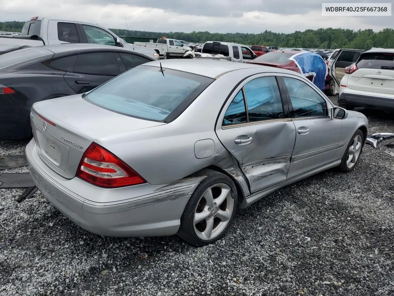2005 Mercedes-Benz C 230K Sport Sedan VIN: WDBRF40J25F667368 Lot: 59930135