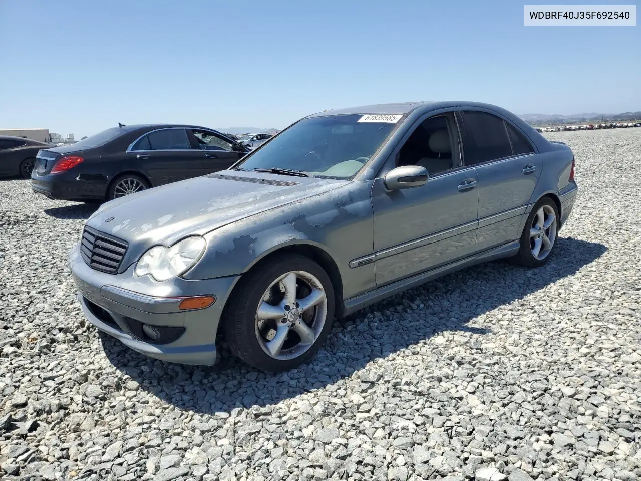 2005 Mercedes-Benz C 230K Sport Sedan VIN: WDBRF40J35F692540 Lot: 61839585