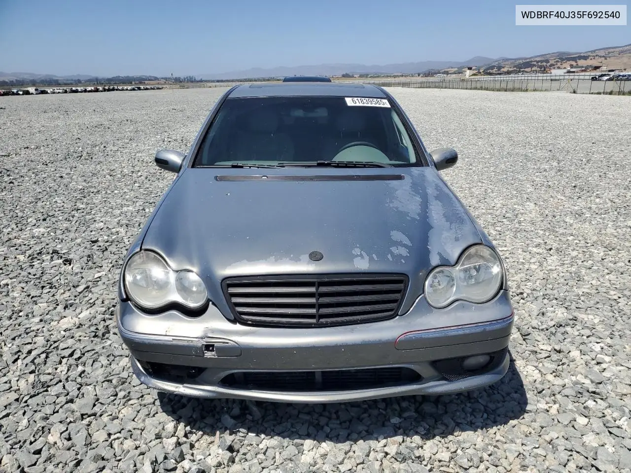 2005 Mercedes-Benz C 230K Sport Sedan VIN: WDBRF40J35F692540 Lot: 61839585
