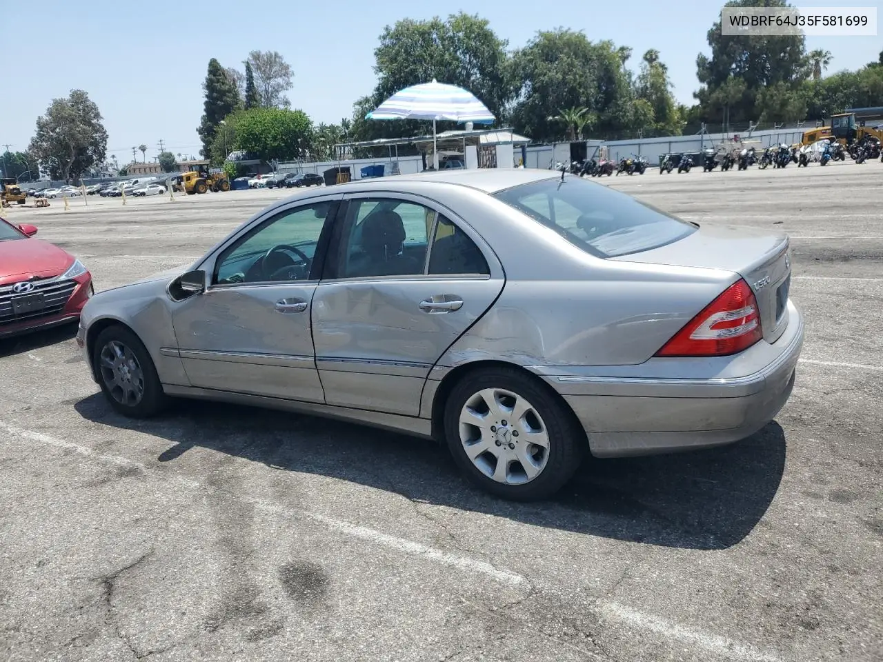 2005 Mercedes-Benz C 320 VIN: WDBRF64J35F581699 Lot: 62106005