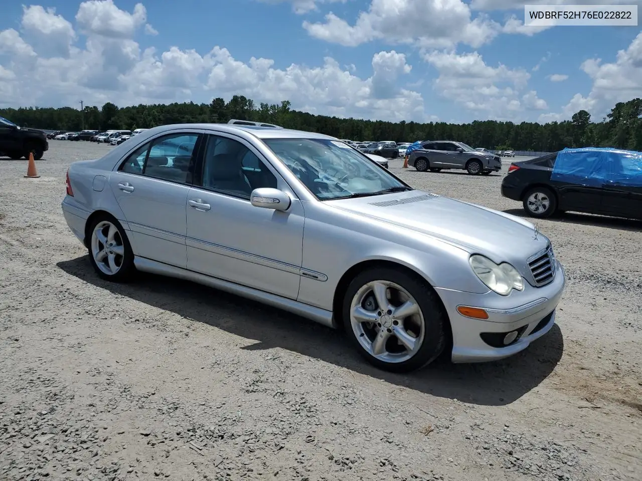 2006 Mercedes-Benz C 230 VIN: WDBRF52H76E022822 Lot: 62988615