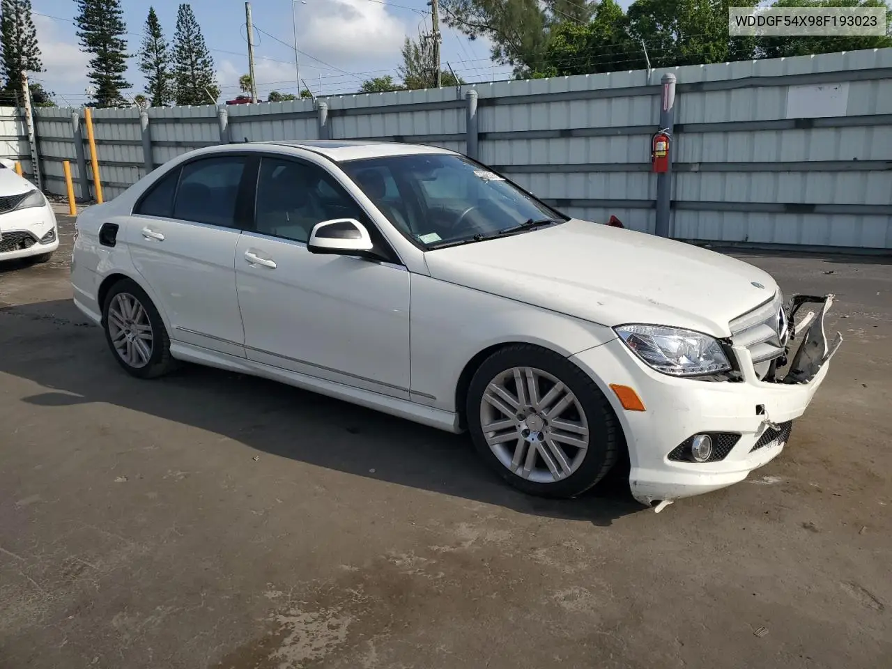 2008 Mercedes-Benz C 300 VIN: WDDGF54X98F193023 Lot: 62825395