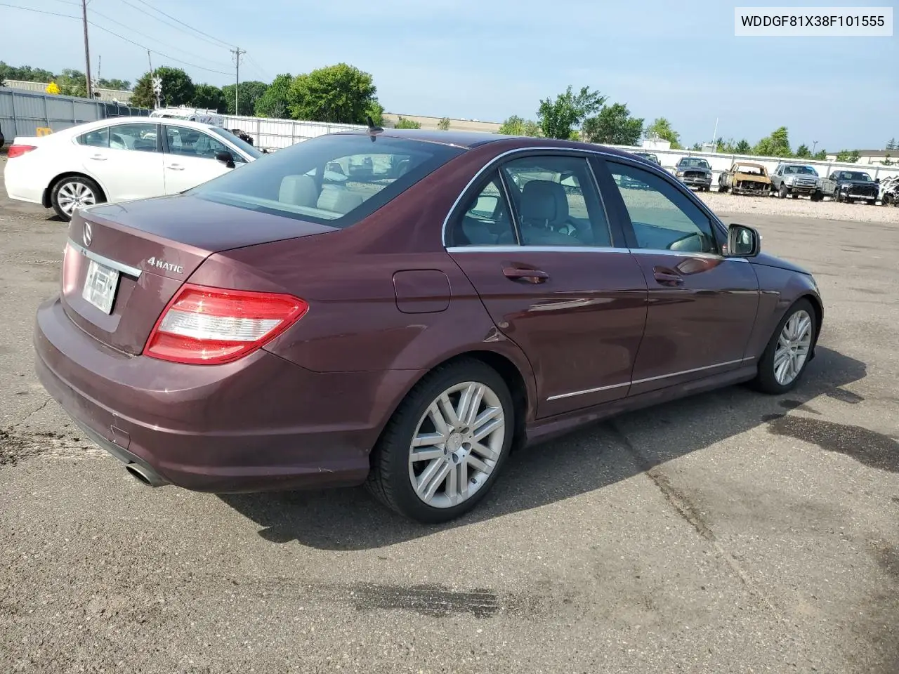 2008 Mercedes-Benz C 300 4Matic VIN: WDDGF81X38F101555 Lot: 64814325