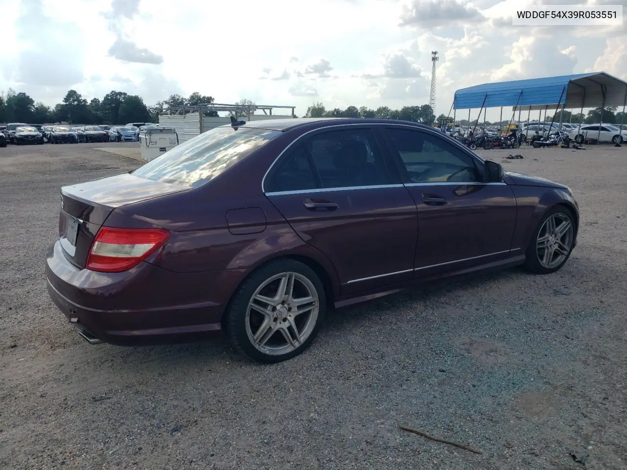 2009 Mercedes-Benz C 300 VIN: WDDGF54X39R053551 Lot: 62037465