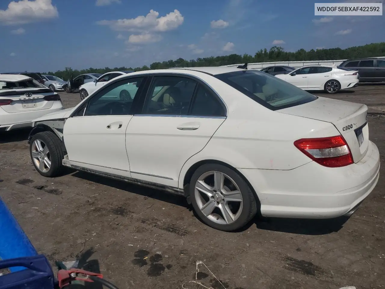 2010 Mercedes-Benz C 300 VIN: WDDGF5EBXAF422592 Lot: 62120285