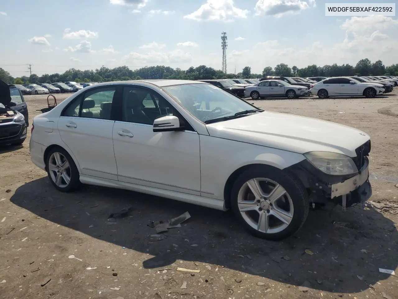 2010 Mercedes-Benz C 300 VIN: WDDGF5EBXAF422592 Lot: 62120285