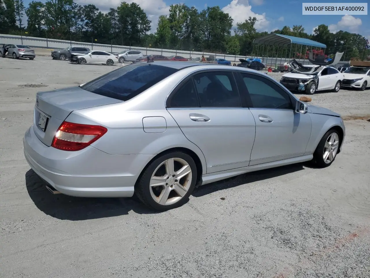 2010 Mercedes-Benz C 300 VIN: WDDGF5EB1AF400092 Lot: 65282535