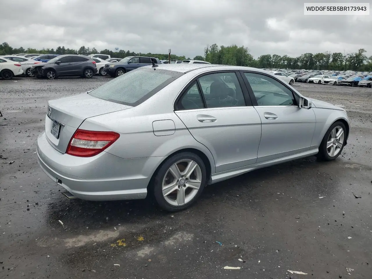 2011 Mercedes-Benz C 300 VIN: WDDGF5EB5BR173943 Lot: 56868705