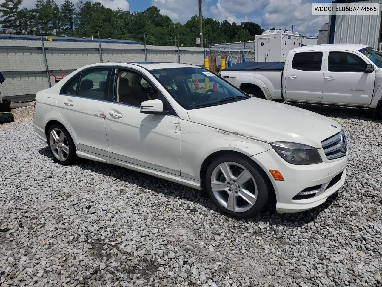 2011 Mercedes-Benz C 300 VIN: WDDGF5EB5BA474565 Lot: 61918055