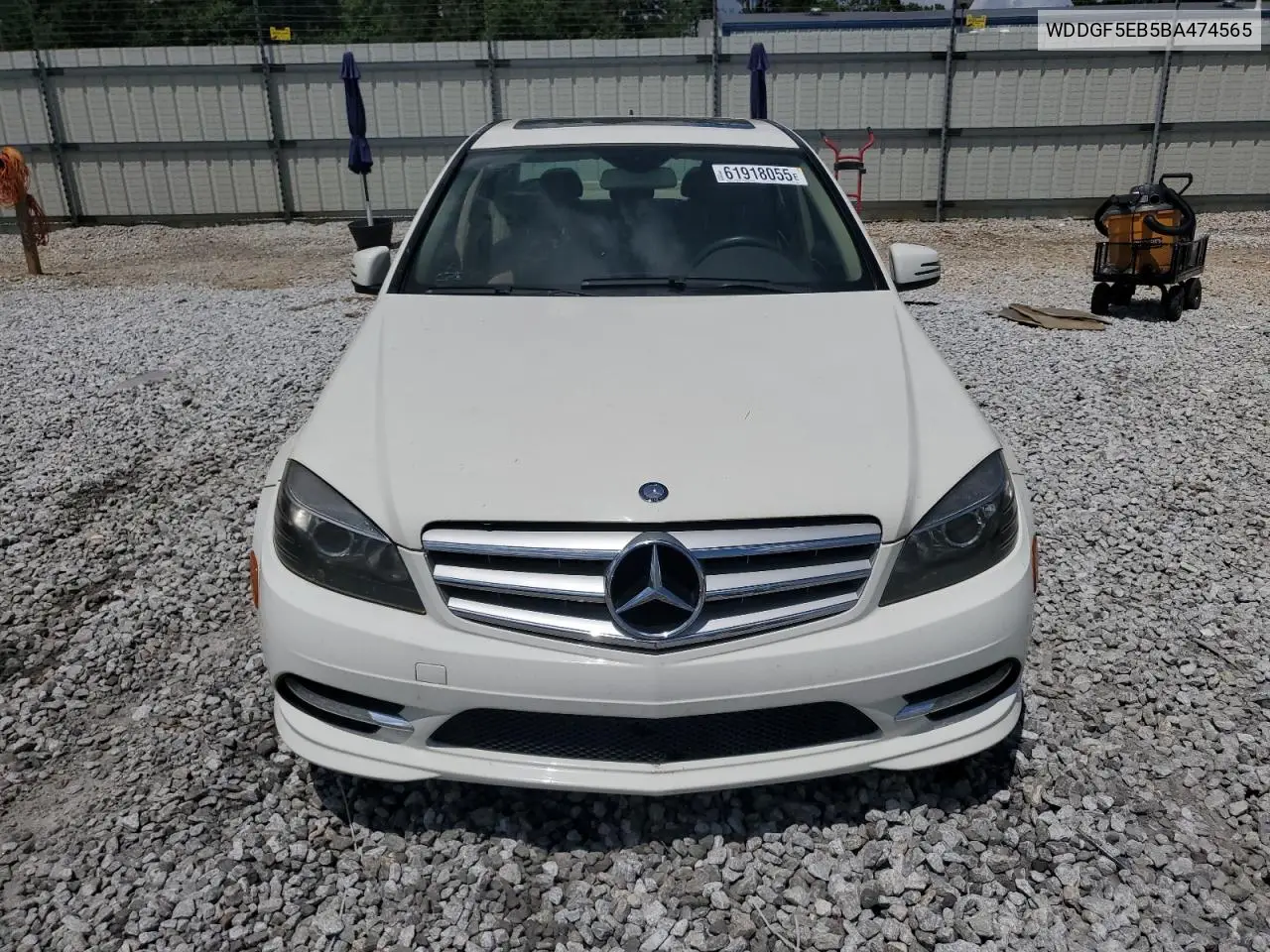 2011 Mercedes-Benz C 300 VIN: WDDGF5EB5BA474565 Lot: 61918055