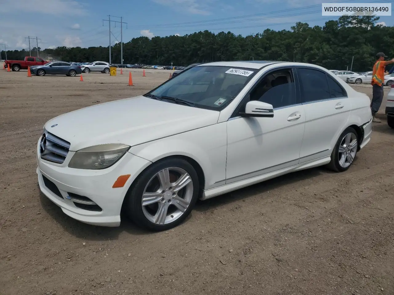 2011 Mercedes-Benz C 350 VIN: WDDGF5GB0BR136490 Lot: 62927755