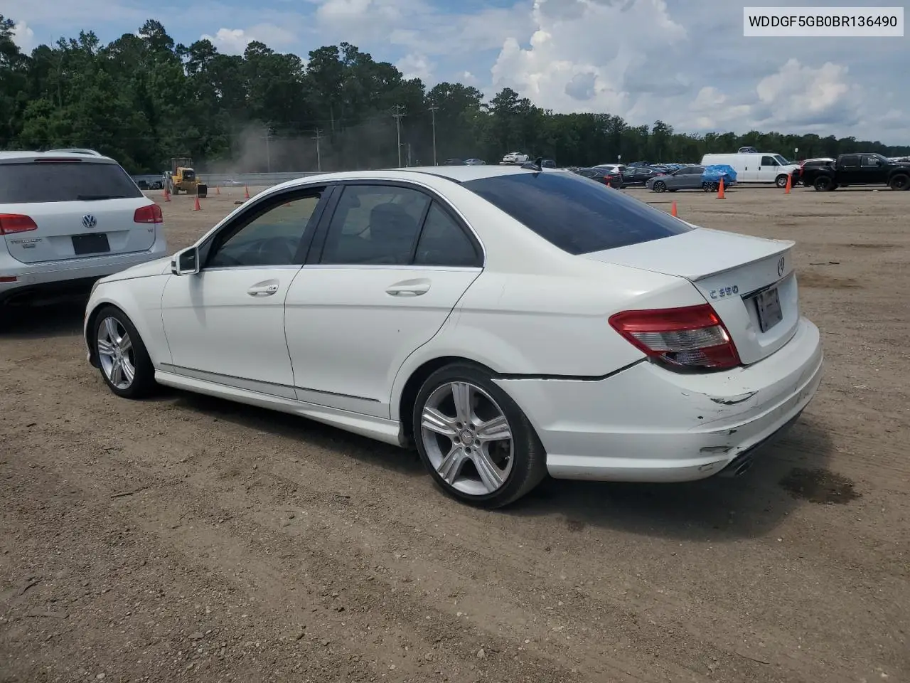 2011 Mercedes-Benz C 350 VIN: WDDGF5GB0BR136490 Lot: 62927755