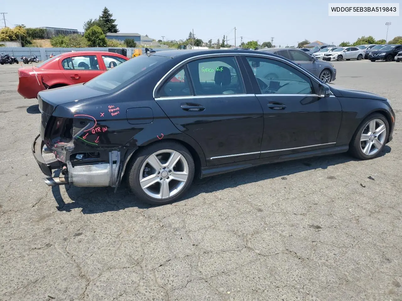 2011 Mercedes-Benz C 300 VIN: WDDGF5EB3BA519843 Lot: 63843225