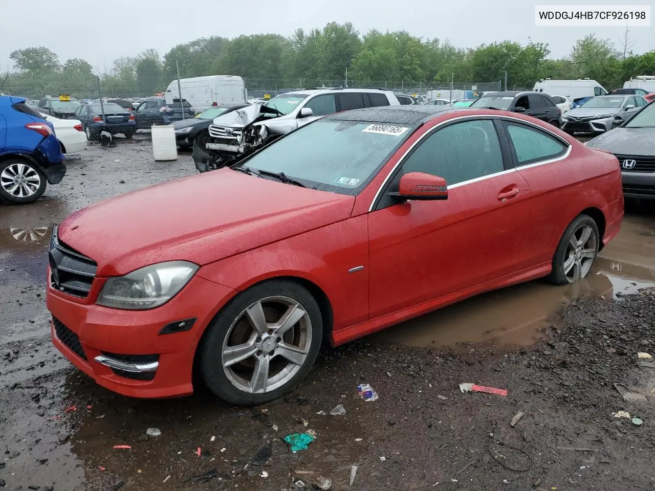 2012 Mercedes-Benz C 250 VIN: WDDGJ4HB7CF926198 Lot: 56890165