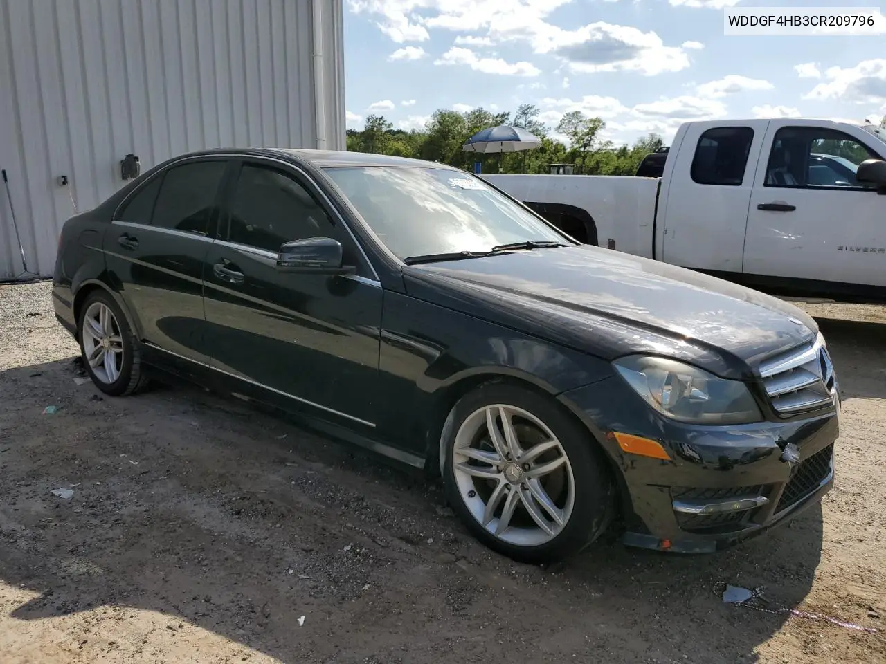 2012 Mercedes-Benz C 250 VIN: WDDGF4HB3CR209796 Lot: 57136035