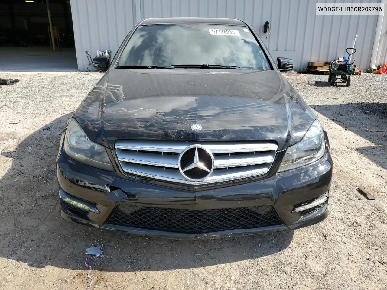 2012 Mercedes-Benz C 250 VIN: WDDGF4HB3CR209796 Lot: 57136035