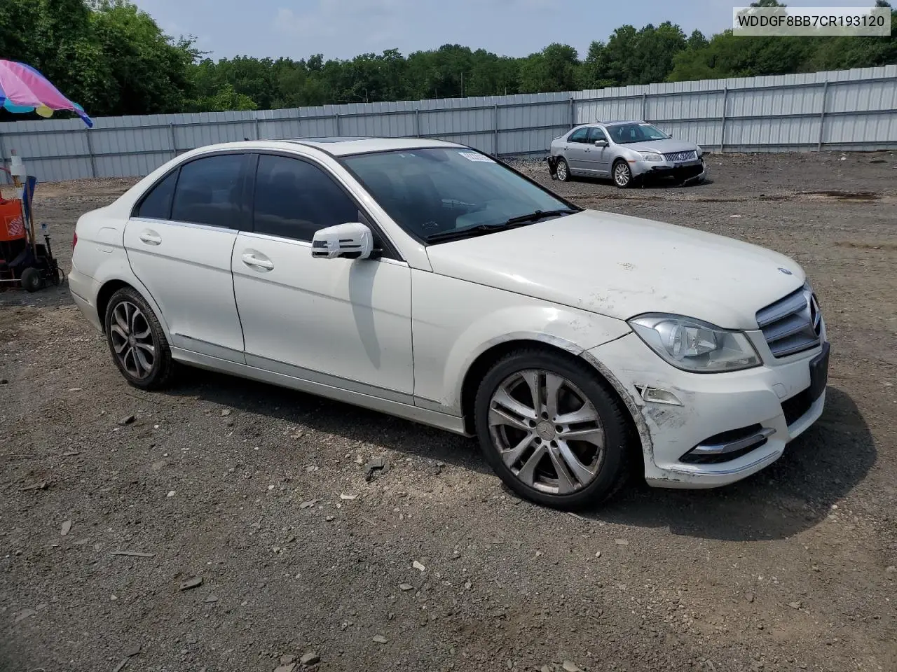 2012 Mercedes-Benz C 300 4Matic VIN: WDDGF8BB7CR193120 Lot: 62229155
