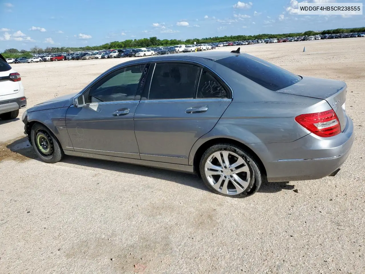 2012 Mercedes-Benz C 250 VIN: WDDGF4HB5CR238555 Lot: 62610685