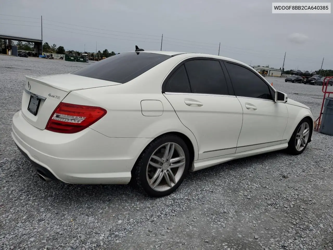 2012 Mercedes-Benz C 300 4Matic VIN: WDDGF8BB2CA640385 Lot: 63160735