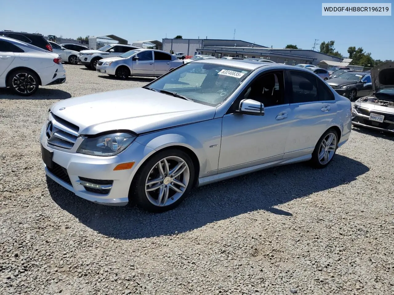 2012 Mercedes-Benz C 250 VIN: WDDGF4HB8CR196219 Lot: 63240835