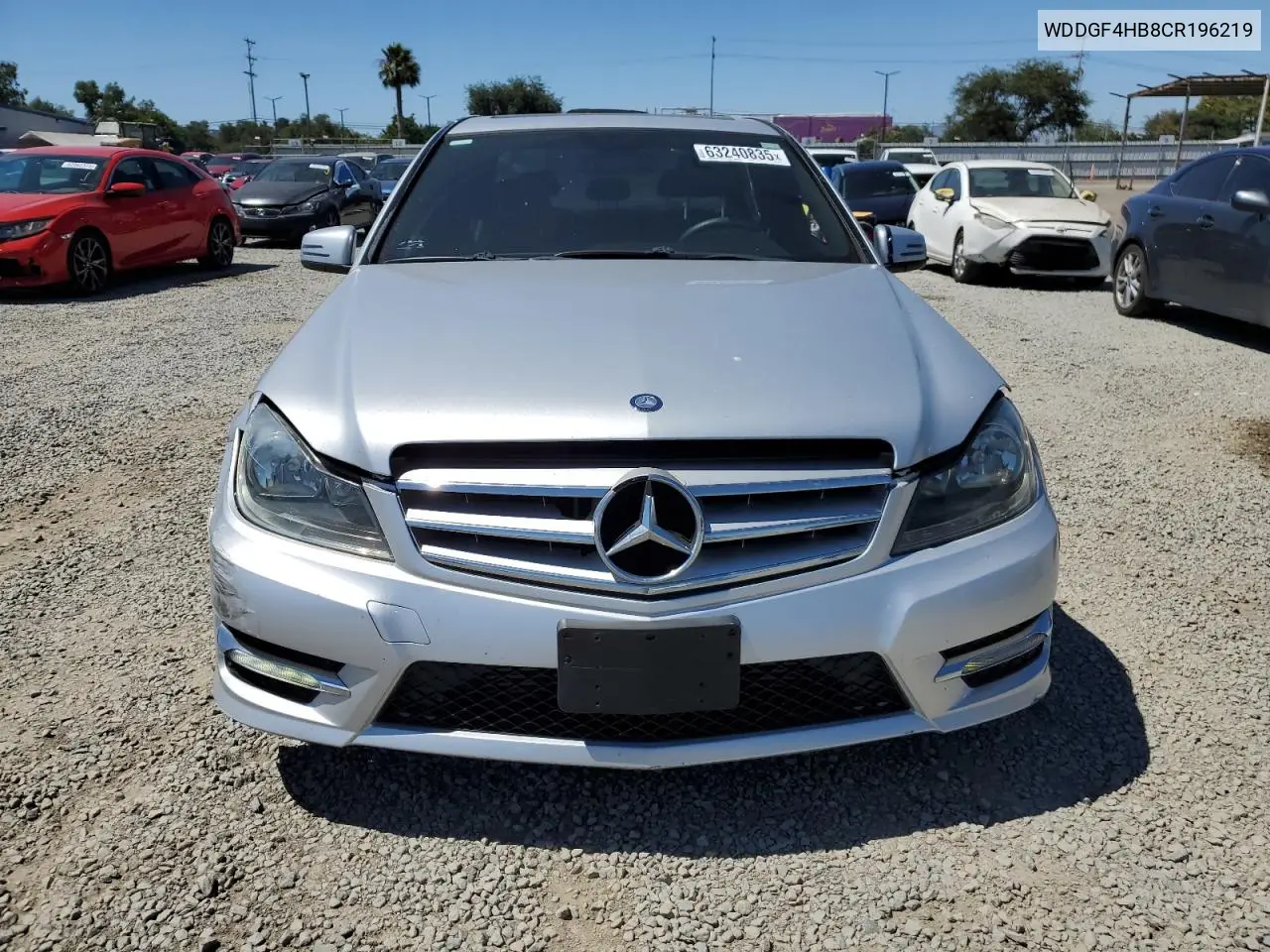 2012 Mercedes-Benz C 250 VIN: WDDGF4HB8CR196219 Lot: 63240835