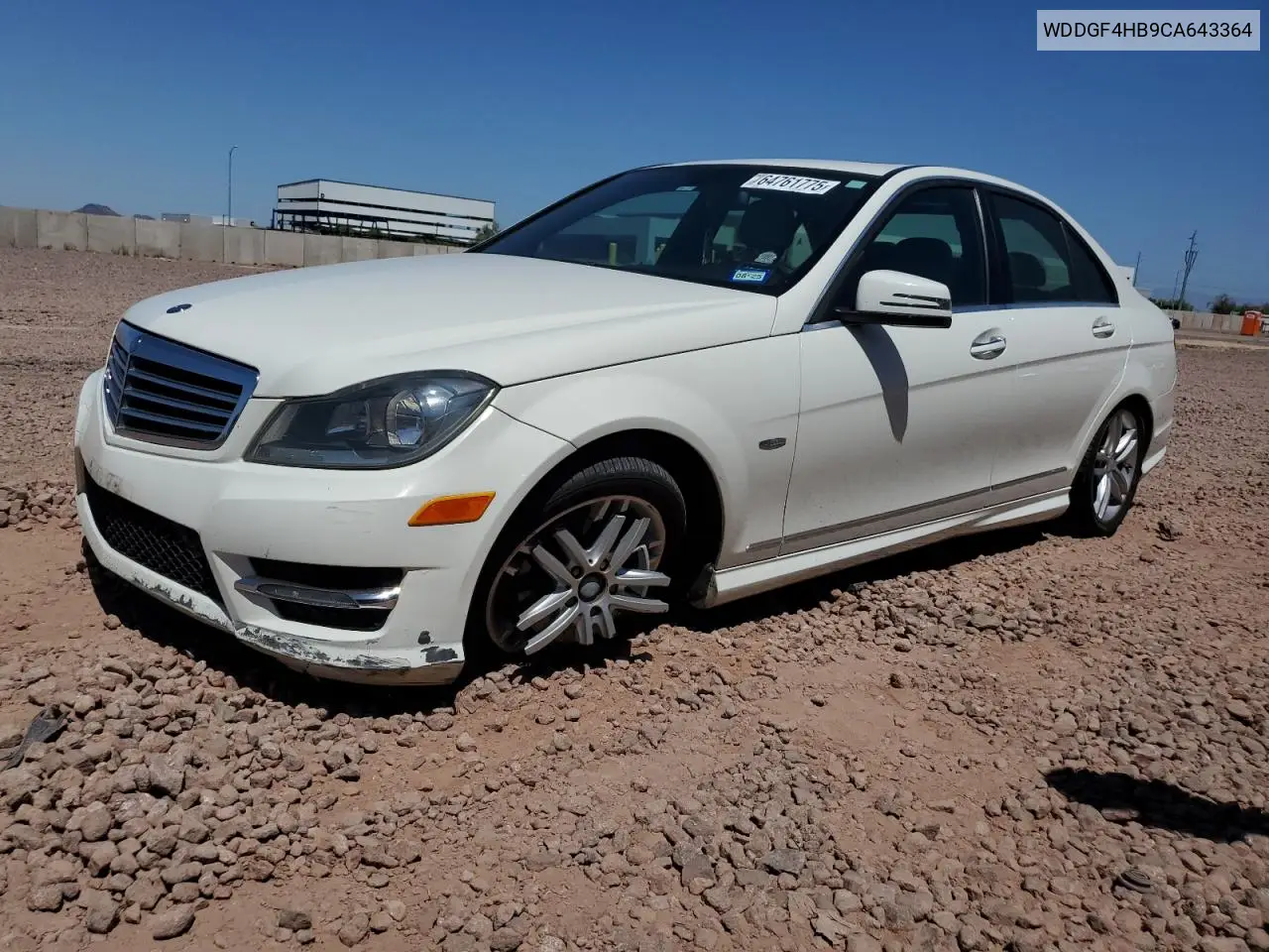2012 Mercedes-Benz C 250 VIN: WDDGF4HB9CA643364 Lot: 64761775