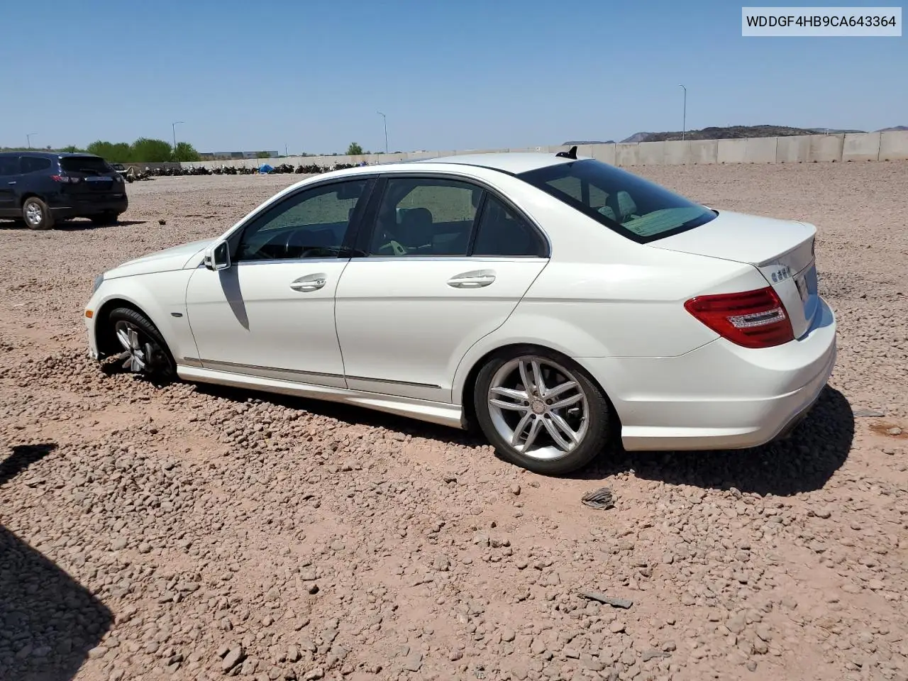 2012 Mercedes-Benz C 250 VIN: WDDGF4HB9CA643364 Lot: 64761775