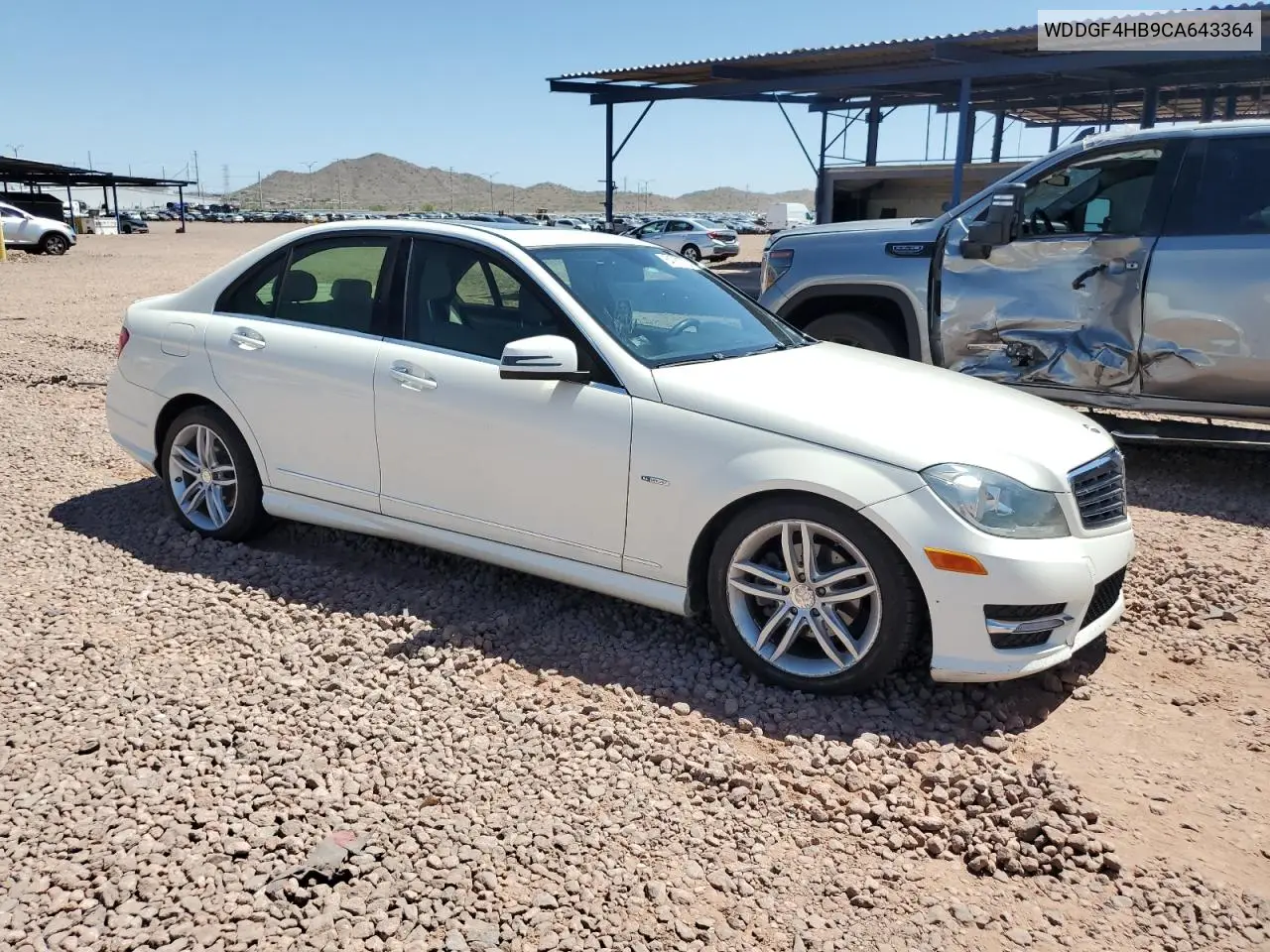 2012 Mercedes-Benz C 250 VIN: WDDGF4HB9CA643364 Lot: 64761775