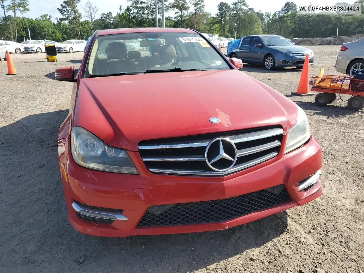 2014 Mercedes-Benz C 250 VIN: WDDGF4HBXER304424 Lot: 55074935
