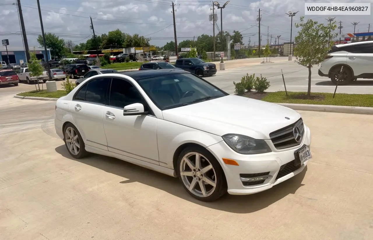 2014 Mercedes-Benz C 250 VIN: WDDGF4HB4EA960827 Lot: 65415035