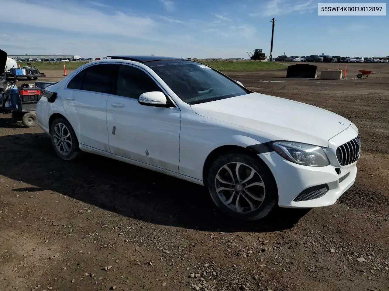 2015 Mercedes-Benz C 300 4Matic VIN: 55SWF4KB0FU012897 Lot: 57091555