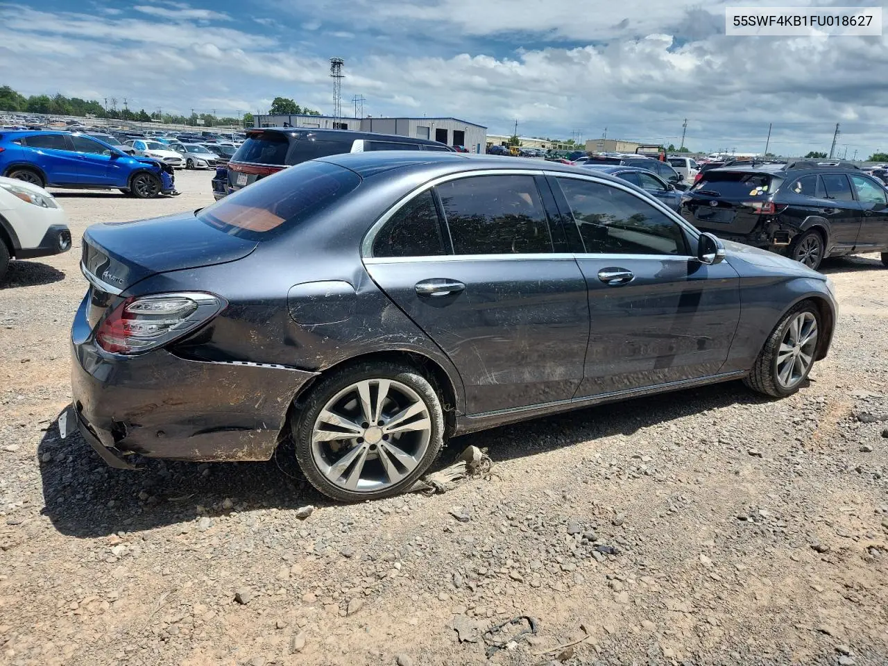 2015 Mercedes-Benz C 300 4Matic VIN: 55SWF4KB1FU018627 Lot: 62514325