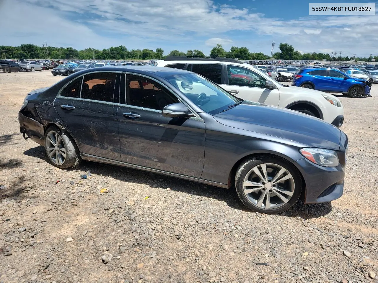 2015 Mercedes-Benz C 300 4Matic VIN: 55SWF4KB1FU018627 Lot: 62514325