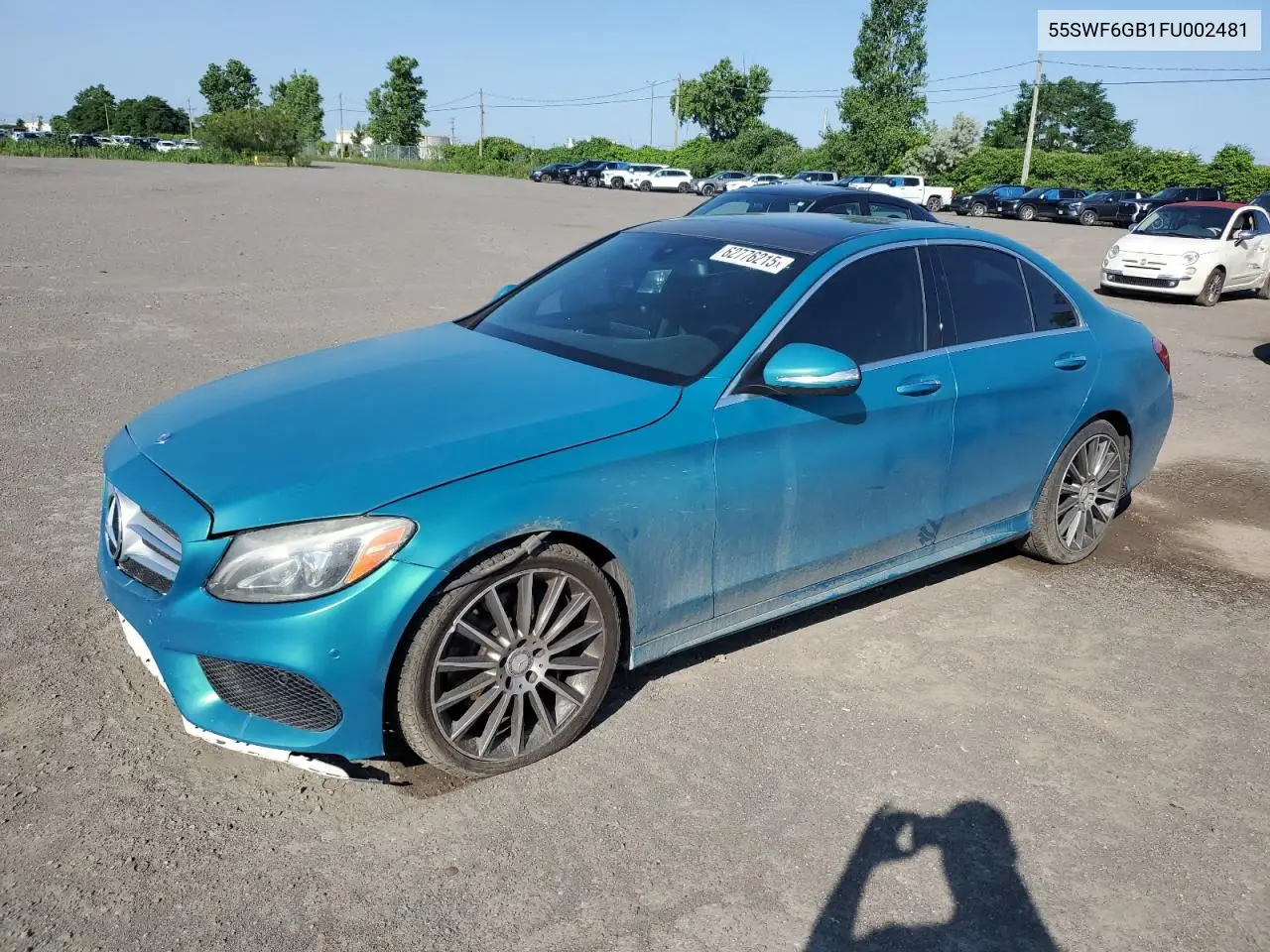 2015 Mercedes-Benz C 400 4Matic VIN: 55SWF6GB1FU002481 Lot: 62776215