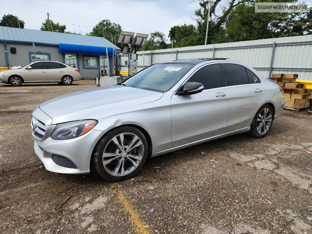2015 Mercedes-Benz C 300 4Matic VIN: 55SWF4KB1FU036755 Lot: 63007985