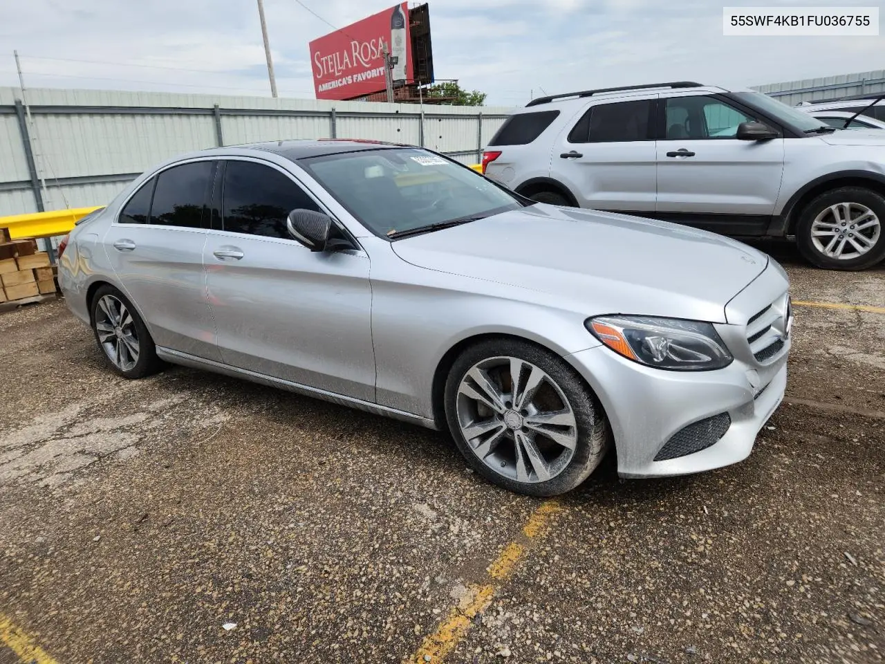 2015 Mercedes-Benz C 300 4Matic VIN: 55SWF4KB1FU036755 Lot: 63007985