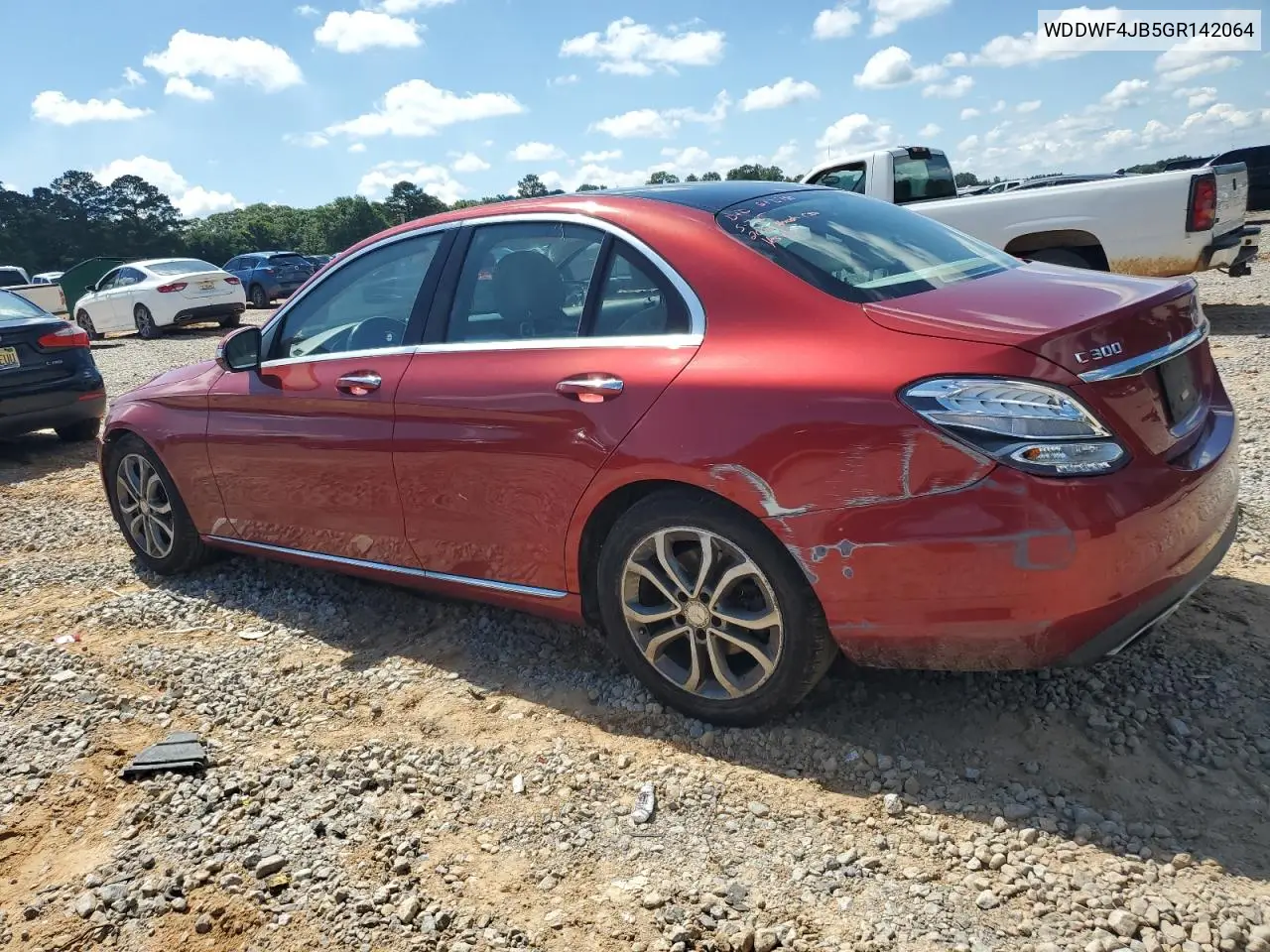 2016 Mercedes-Benz C 300 VIN: WDDWF4JB5GR142064 Lot: 56432835