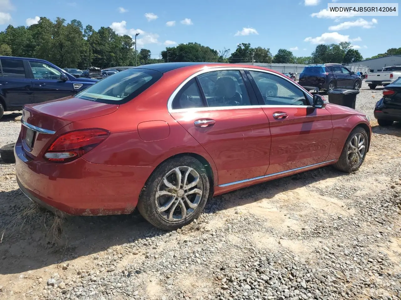 2016 Mercedes-Benz C 300 VIN: WDDWF4JB5GR142064 Lot: 56432835