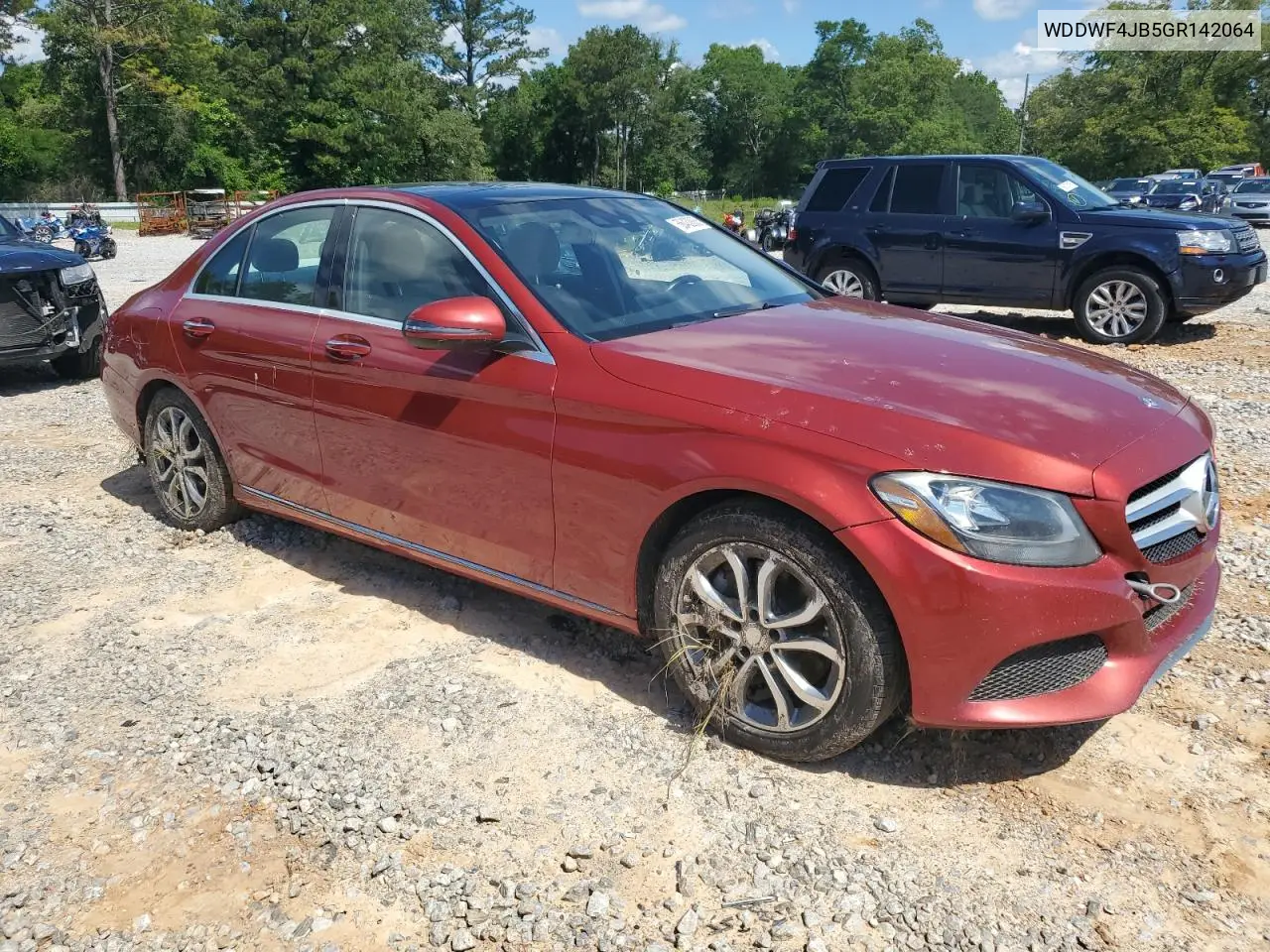 2016 Mercedes-Benz C 300 VIN: WDDWF4JB5GR142064 Lot: 56432835