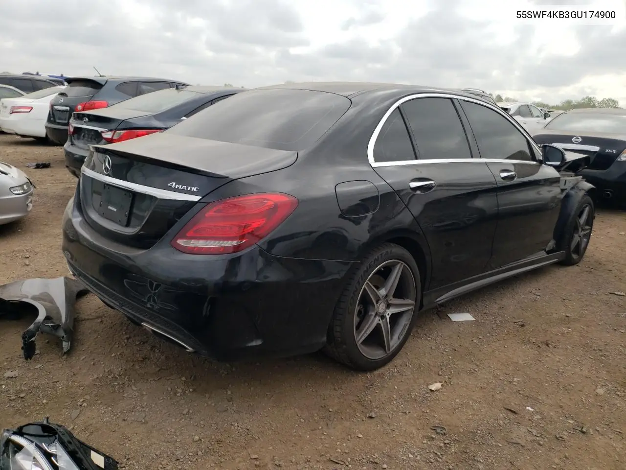 2016 Mercedes-Benz C 300 4Matic VIN: 55SWF4KB3GU174900 Lot: 56697295