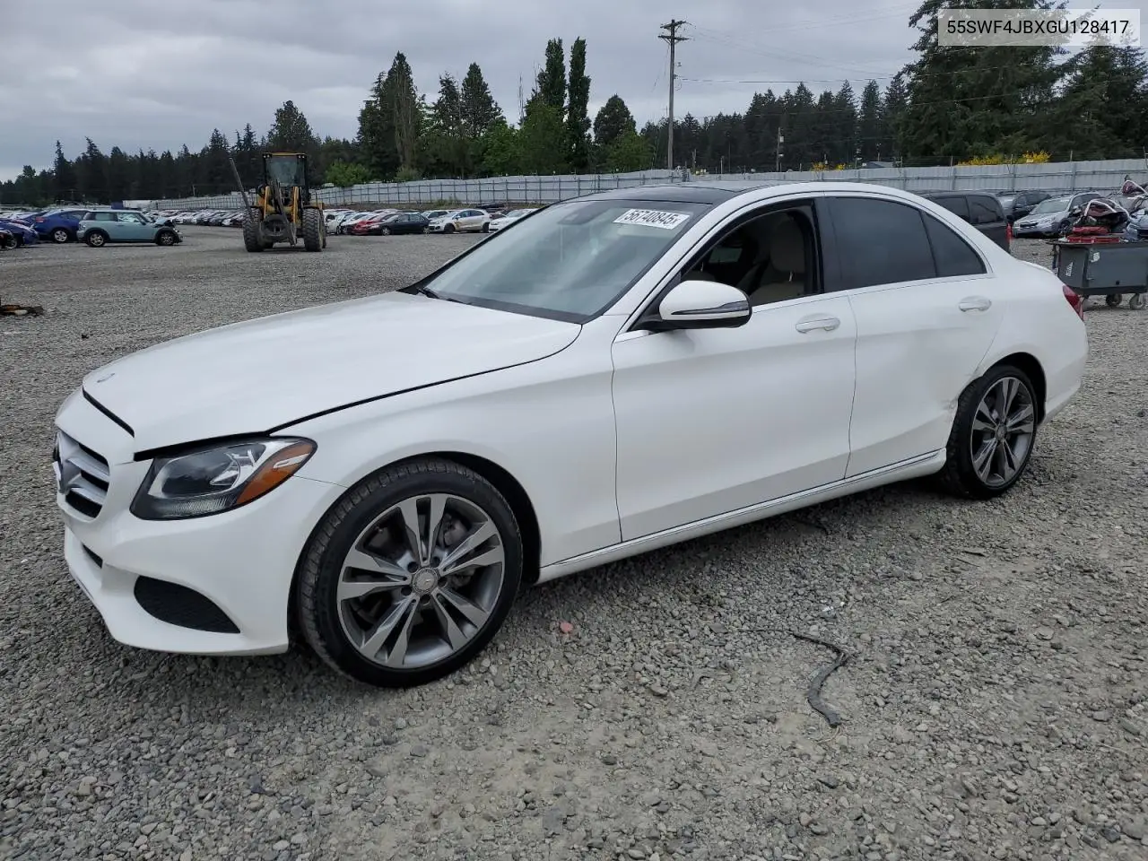 2016 Mercedes-Benz C 300 VIN: 55SWF4JBXGU128417 Lot: 56740845