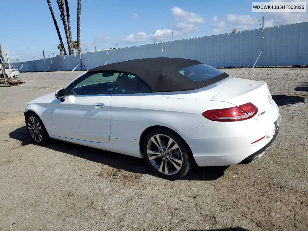 2017 Mercedes-Benz C 300 VIN: WDDWK4JB5HF503825 Lot: 56378095