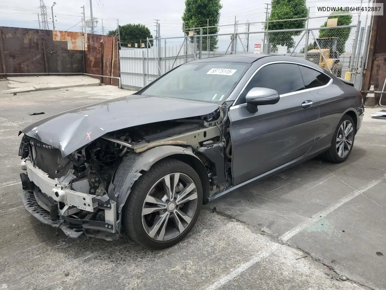 2017 Mercedes-Benz C 300 VIN: WDDWJ4JB6HF412887 Lot: 58775115