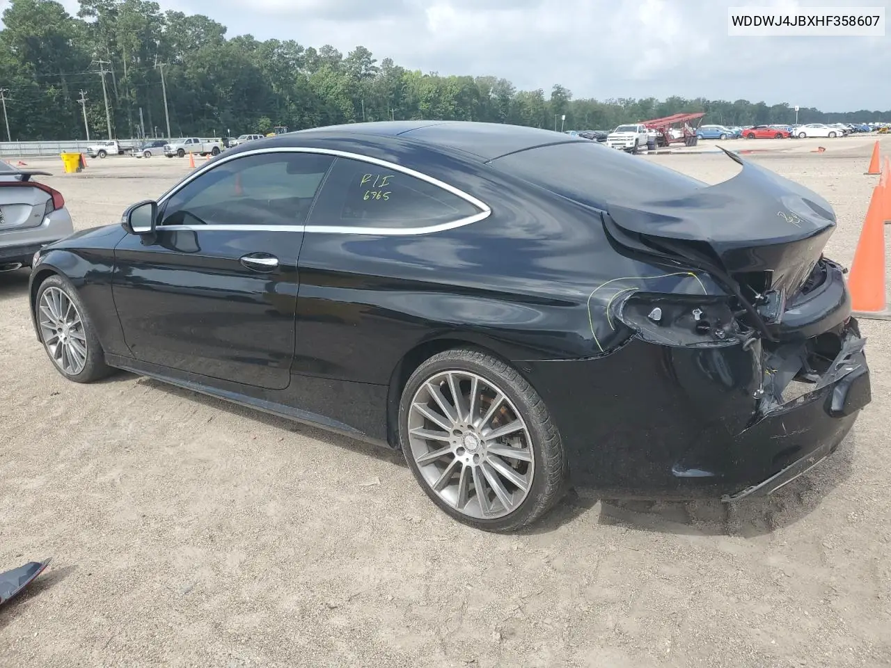 2017 Mercedes-Benz C 300 VIN: WDDWJ4JBXHF358607 Lot: 62714295