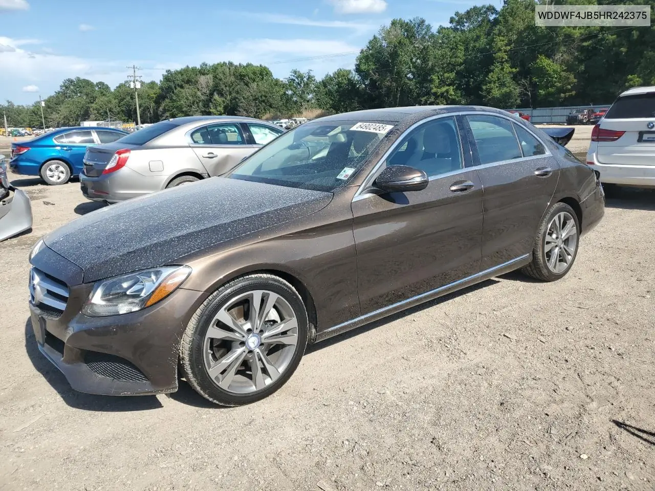 2017 Mercedes-Benz C 300 VIN: WDDWF4JB5HR242375 Lot: 64902485