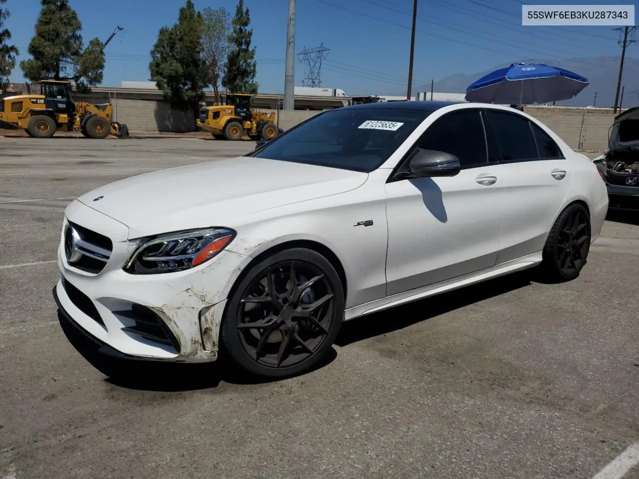 2019 Mercedes-Benz C 43 Amg VIN: 55SWF6EB3KU287343 Lot: 61225635