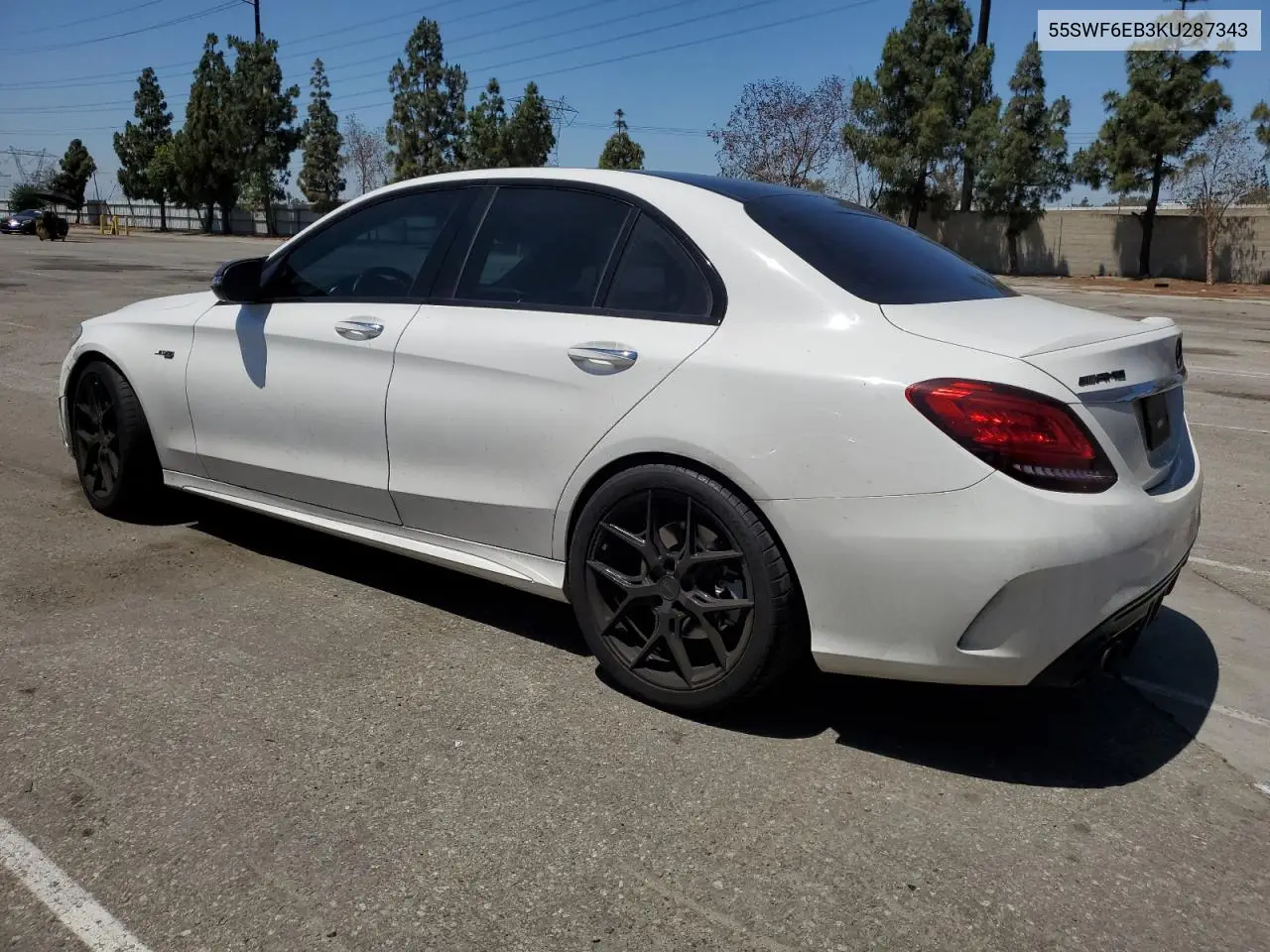 2019 Mercedes-Benz C 43 Amg VIN: 55SWF6EB3KU287343 Lot: 61225635