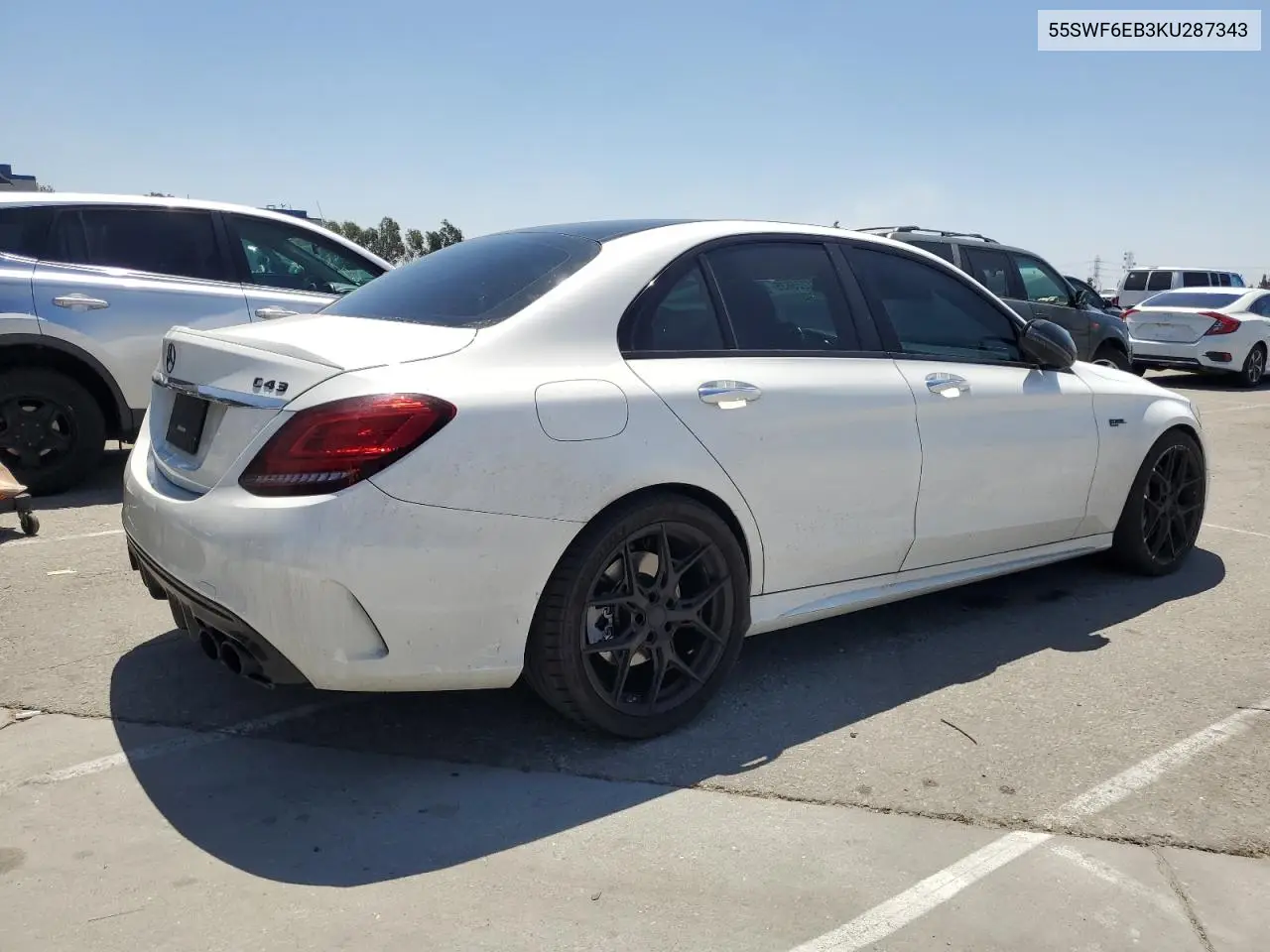 2019 Mercedes-Benz C 43 Amg VIN: 55SWF6EB3KU287343 Lot: 61225635